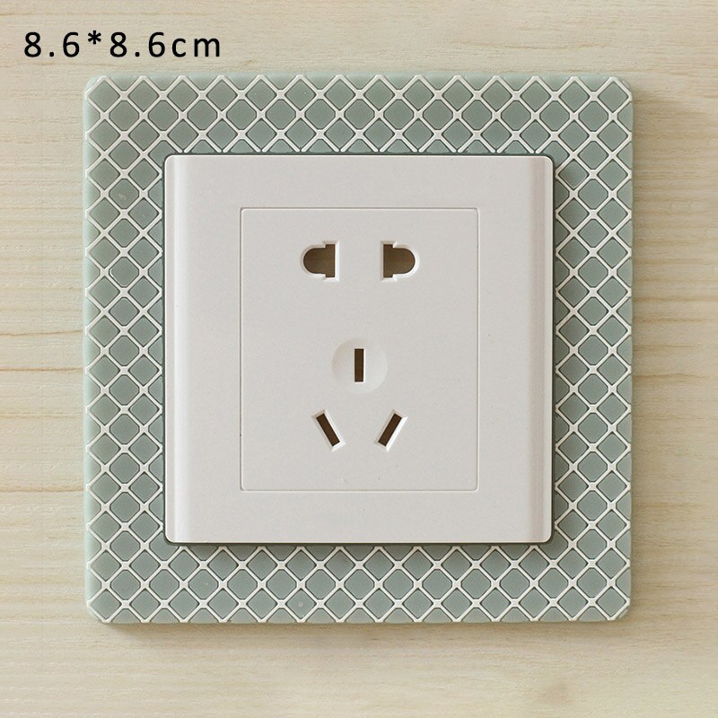 1Pcs 3D for Switch Outlet Kid Room Decor for Household On-off Protective Cover Luminous Silicone Wall Sticker Cartoon: square pattern