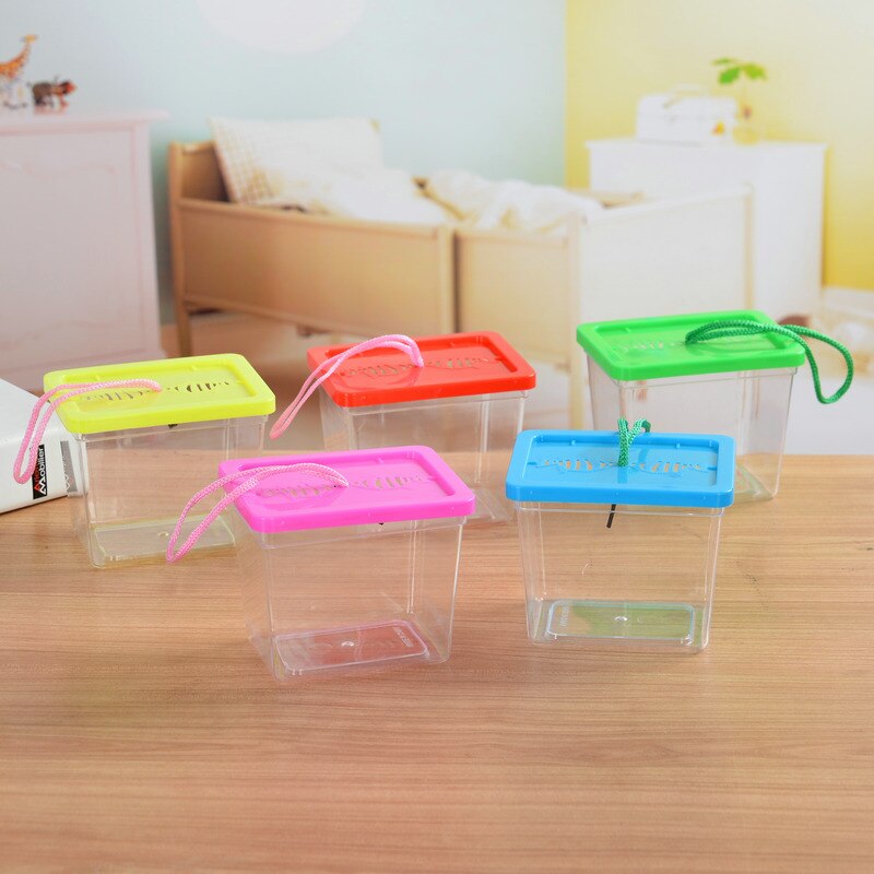 Mini Betta Fish Tank Transparent Aquarium Incubator Fish Breeding Hatching Box Plastic Breeding Isolation Tortoise Box For Kids