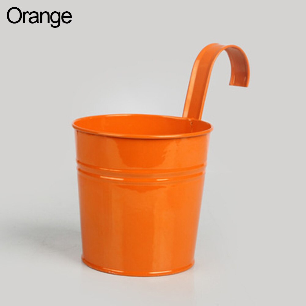 Maceta colgante de Metal para jardín y balcón, maceta de hierro para decoración del hogar, soporte para plantas: Naranja