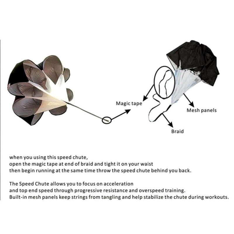 GSTL Speed Training Running Drag Parachute Soccer Training Fitness Equipment Speed Drag Chute Physical Training Equipment