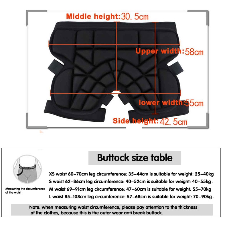Ice Skating Anti-fall Hip Pads Outdoor Sports Skiing Shorts Protective Hip Bottom Padded Snowboarding Gear Guard Protector