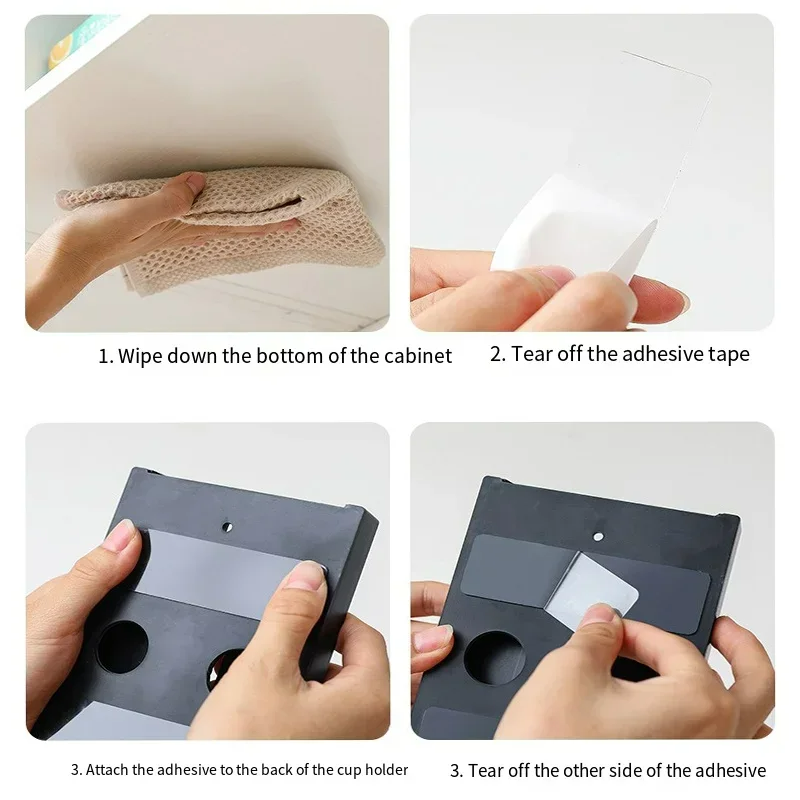 Kitchen Cabinet Hanging Holder Shelf Free Punching Holder Wine Glass Rack Multi-Function Goblet Classification up Organizer