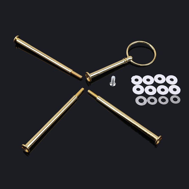 Multi-Style Cake Holder 2/ 3 /4 Tier Cake Plate Stand Handle Fitting Metal Wedding Party Without The Plate Home Decor Tools: 4 layer Gold