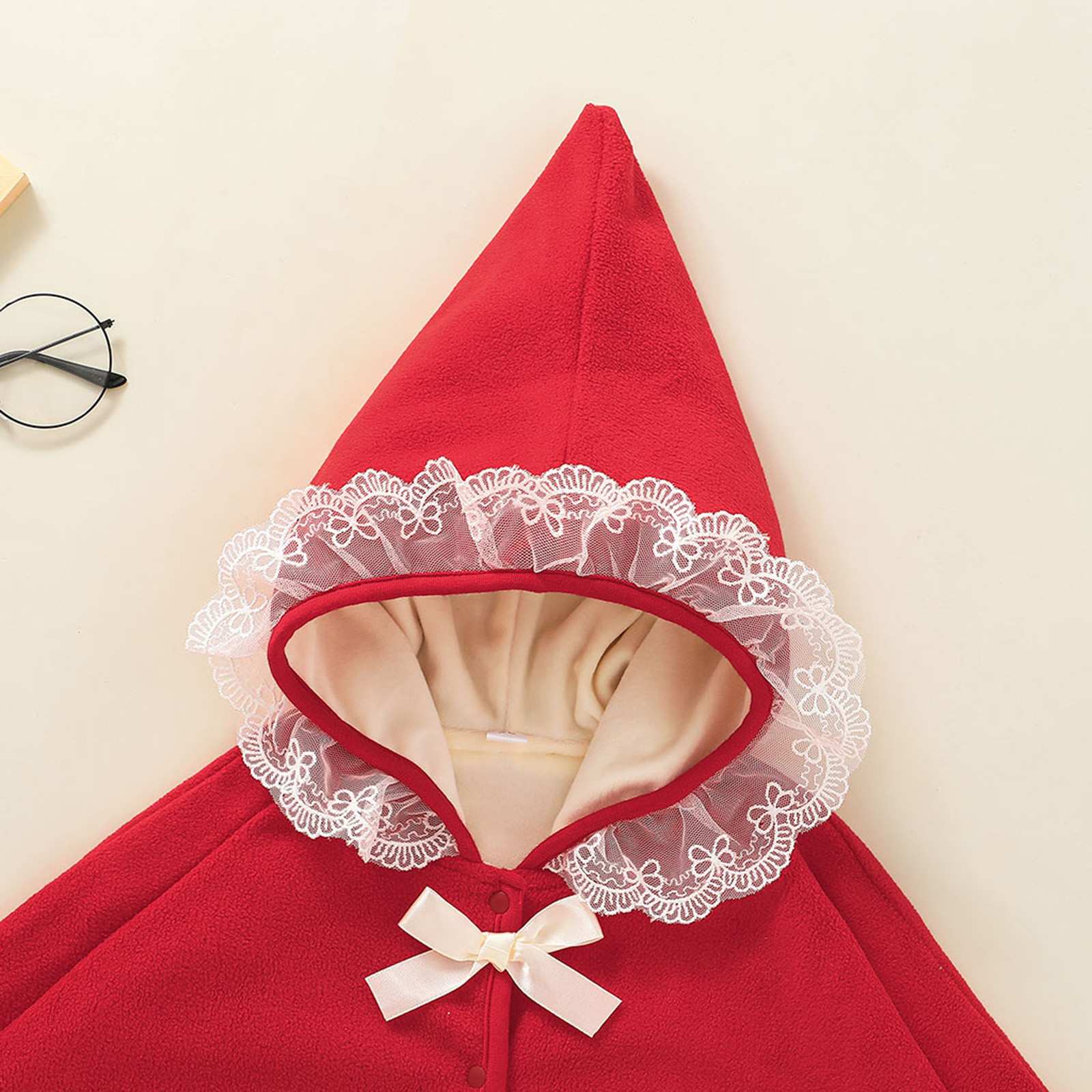 Capa con capucha para niñas pequeñas, Poncho de manga larga con botones y lazo, informal, para invierno