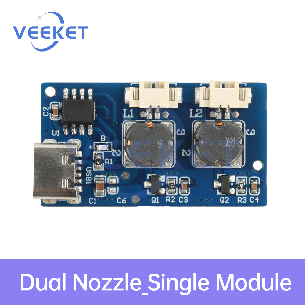 DC 5V Mini Humidifier Modulle Dual Spray Three Spray Ultrasonic Atomizer Humidifier Module Mist Maker and Driver Circuit Board: Khaki