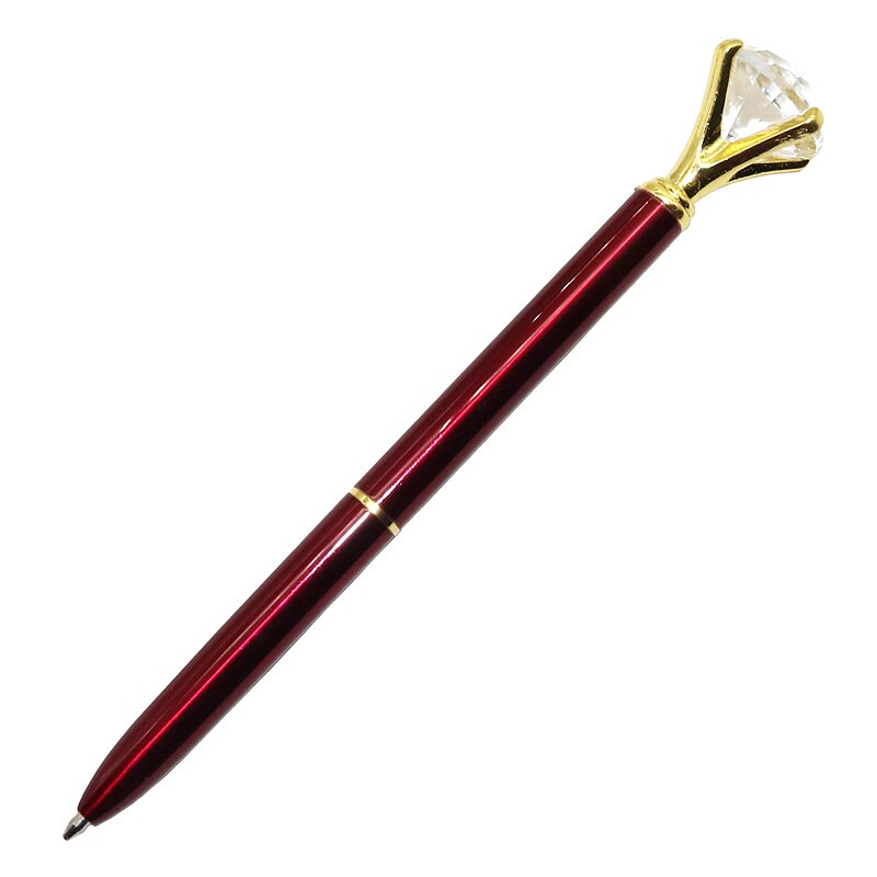 1 pièces stylo à bille rubis Rose diamant étudiant affaires bureau écriture stylo 0.7mm bleu/noir recharge: Black / Bourgogne