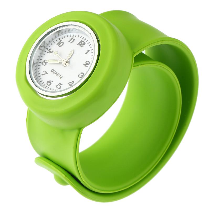 Silicone Slap On Watch boys Sport KIDS Wristwatch girls Small Silicone woman's Children: Green