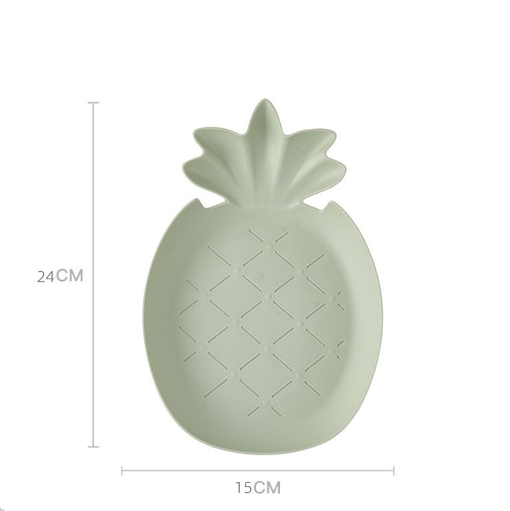 Criativo forma de frutas placa lanche nozes prato bandeja de comida de frutas do agregado familiar placa de serviço de plástico para festa em casa cozinha acessório: Green Pineapple