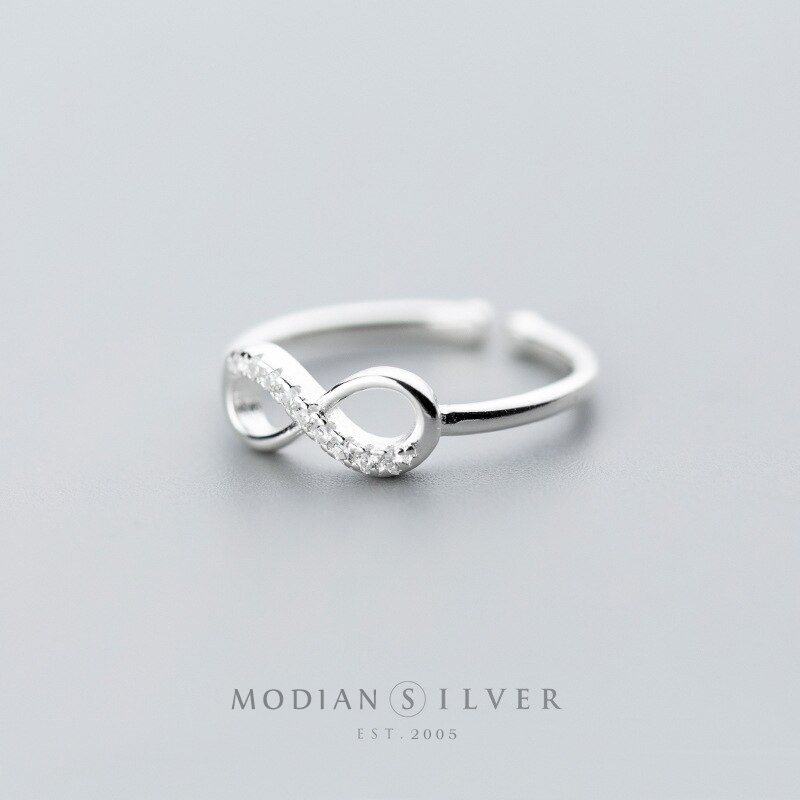 Modian Symbolize Love Mobius Sterling Silver 925 Infinite Love Ring for Women Free Size Ring Fine Jewelry Valentine's