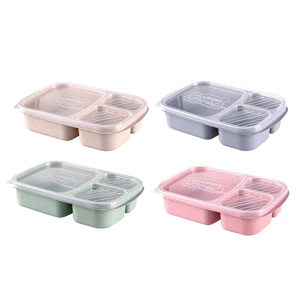 Portable Healthy Material Lunch Box Wheat Straw Bento Boxes Microwave Dinnerware Food Storage Container Foodbox household item