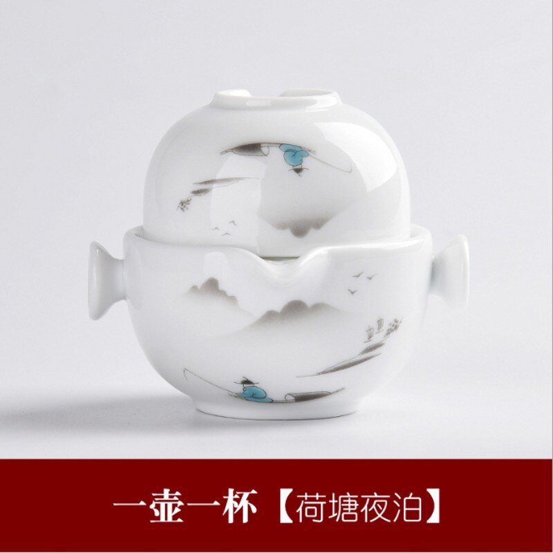 Tea set Include 1 Pot 1 Cup gaiwan,Beautiful and easy teapot kettle and teacup,Travel kettle