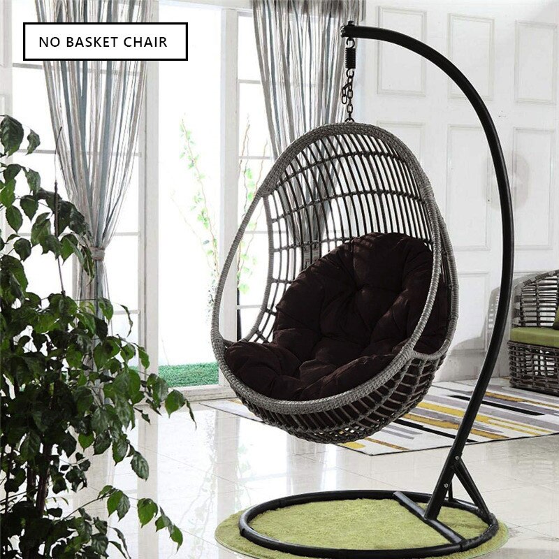 Gungstol sittdyna gunga hängande dämpning trädgård balkong hängande uteplats korg ryggdynor 80 x 120cm cojines (ingen hängmatta): Svart