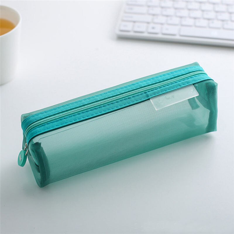 Estuches de lápices transparentes para niñas, 1 unidad, artículos para la mochila del colegio, estuche de papelería, caja de lápices Kawaii