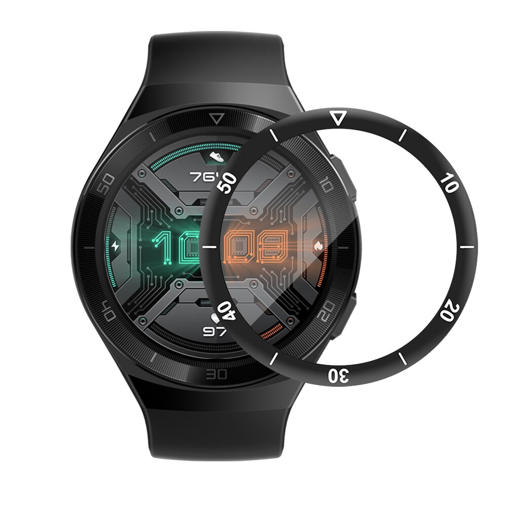 Smart ur tilbehør til huawei  gt 2e 46mm 3d buet blød film  gt2e gt2 e smartwatch beskyttelsesetui i fuldt hærdet glas: Skaleret