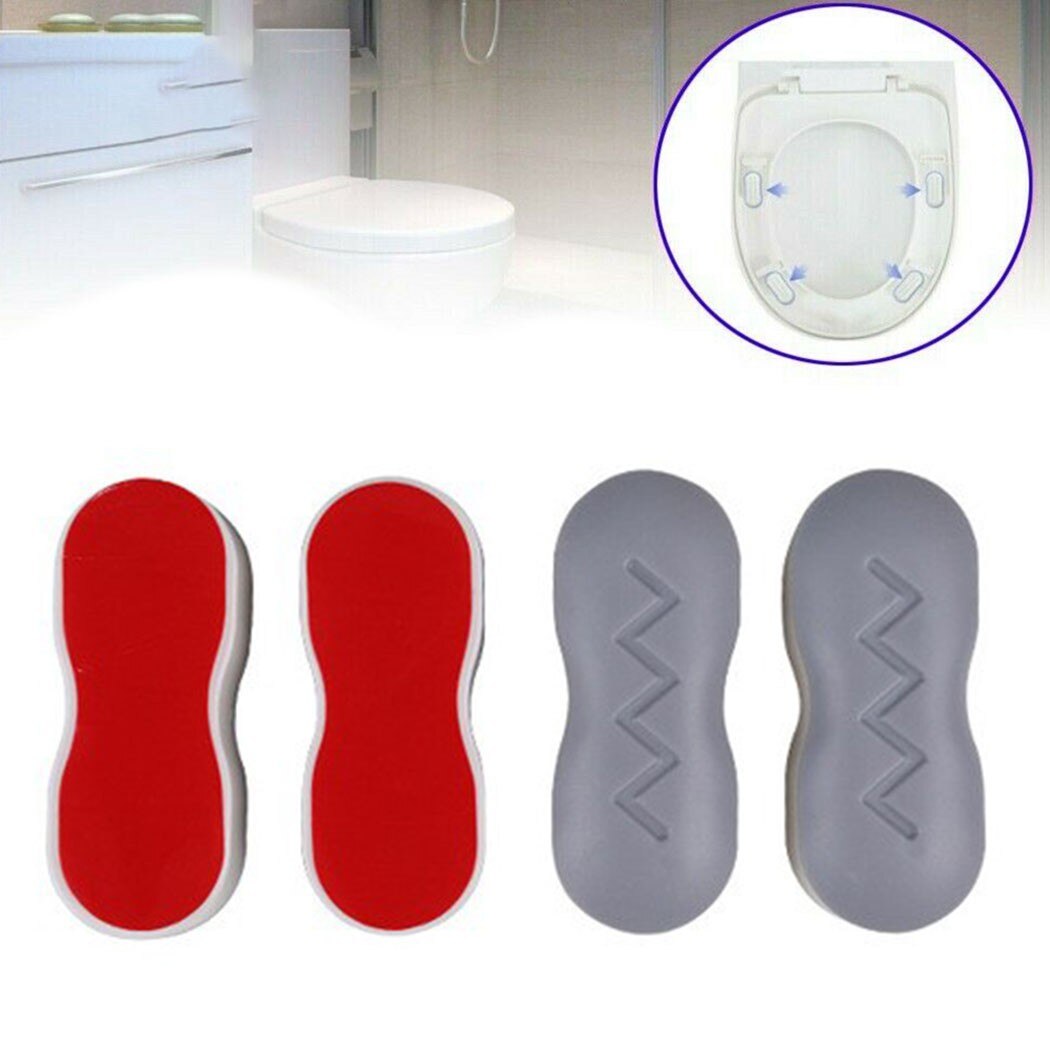 Almohadilla de protección para asiento de inodoro, accesorios de baño, parachoques de repuesto a prueba de golpes, adhesivo fuerte, 4 piezas