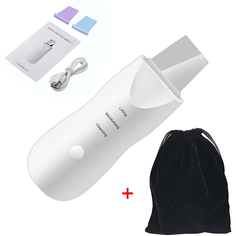 Máquina de limpieza de poros y basura para eliminar puntos negros y piel muerta, equipo portátil blanco y negro: White bag