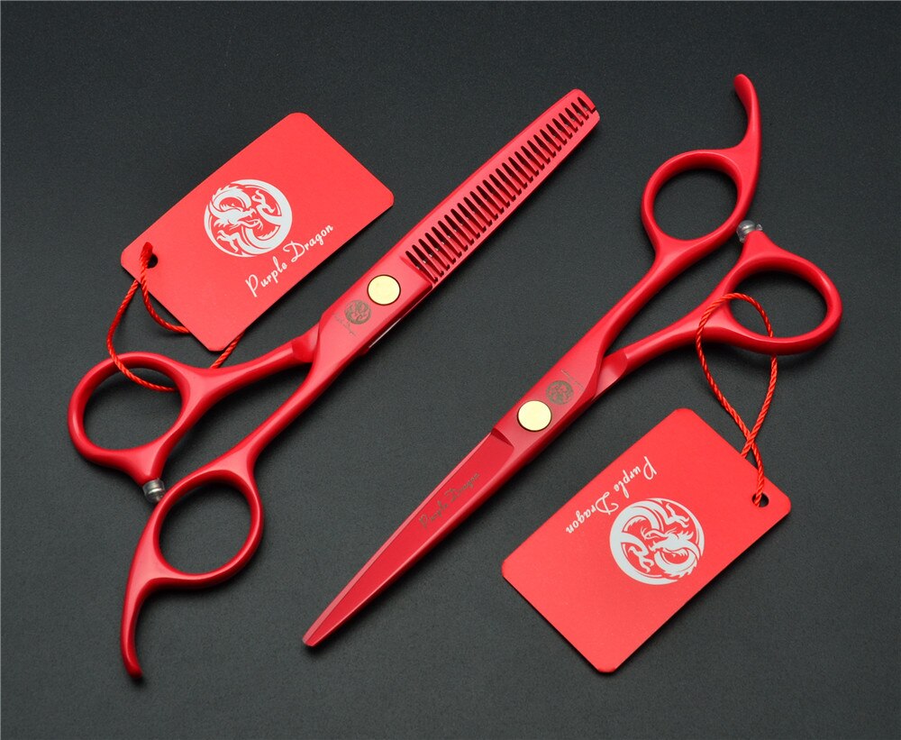 6 inch Hairdressing scissors set Straight Thinning Barber shears Personality Hair Cutting Shears: PD-6Rsetgift box