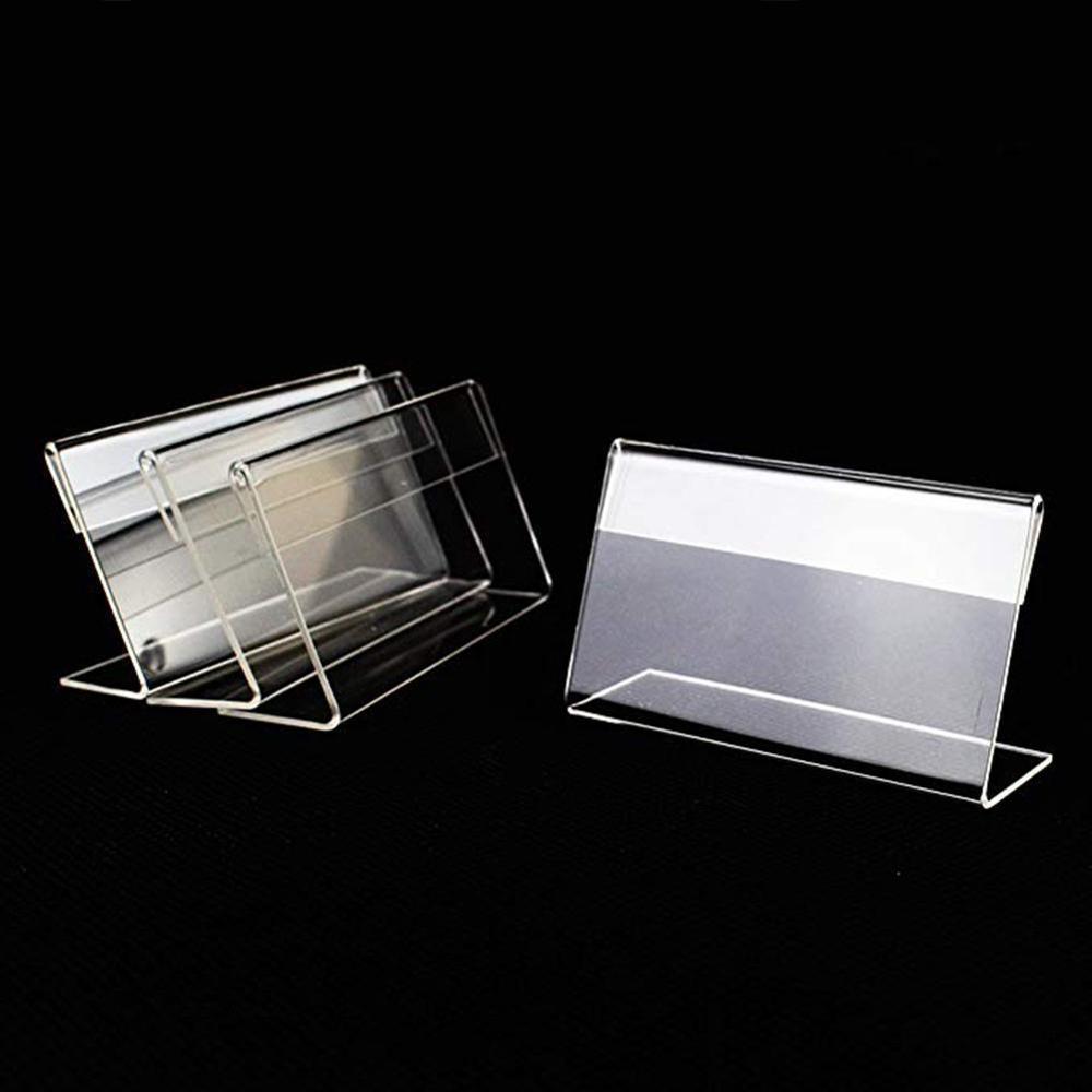 1PC 1.5mm Acrylic Clear Plastic Desk Sign Label Frame Holders Stand Card Acrylic Display Paper Frame Label Tag Holder Price Q8X6