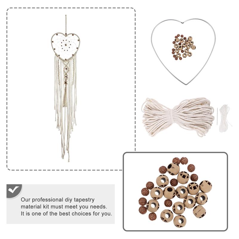 1 Set Macrame Rope Kit Handmade DIY Dream Catcher Kit Macrame Tapestry Bohemian Dreamcatcher Tapestry Diy Material Package