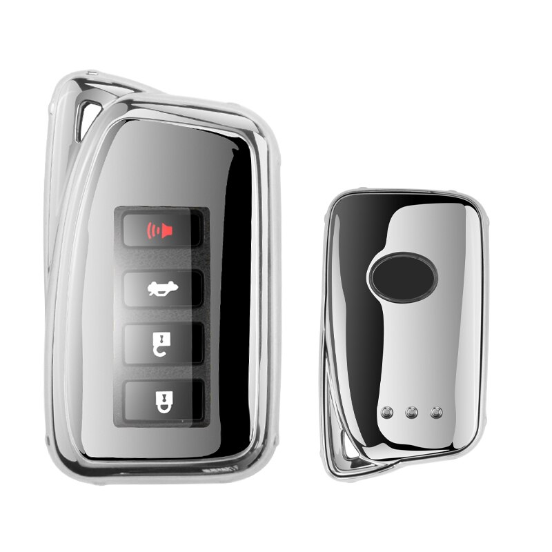 Soft TPU Car Remote Key Case Cover For Lexus NX GS RX IS GX LX RC ES 200 250 350 LS 450H 300H RX250T Car Styling Accessories Fob: Sliver only case