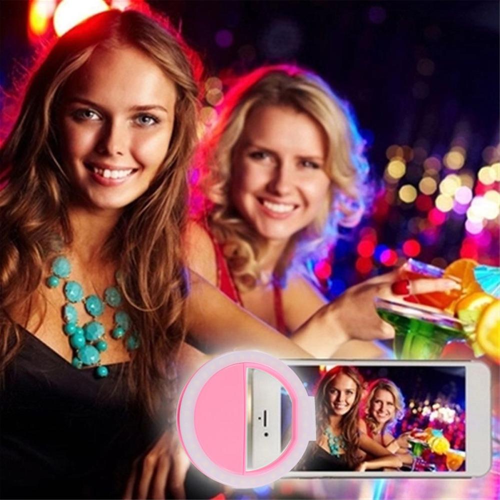 Lumière de Flash Selfie universelle à Led | Mini lampe de poche ronde Portable, objectif de lampe de remplissage de beauté