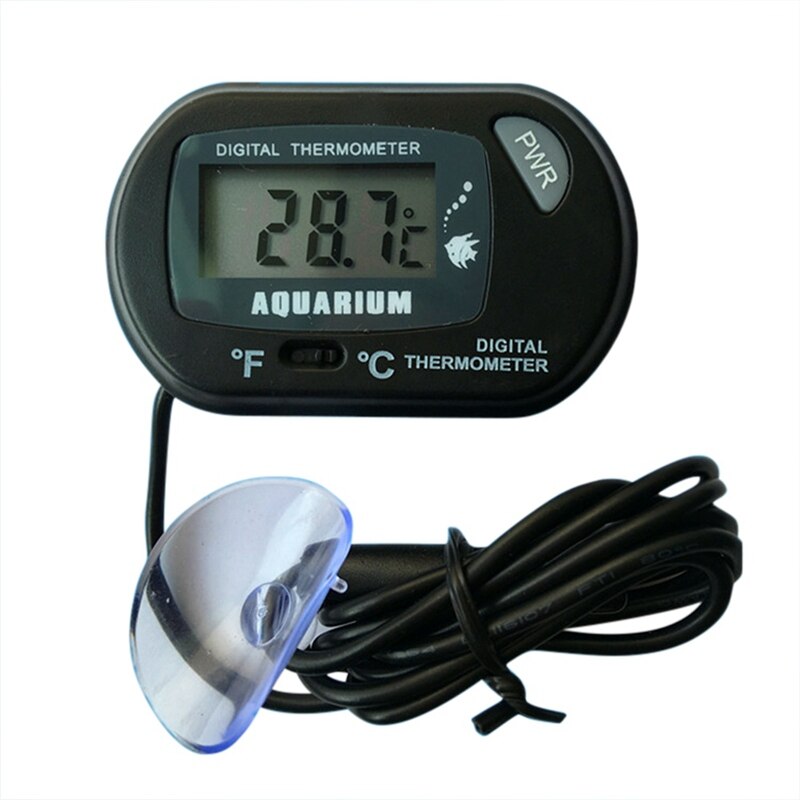 Digital LCD Aquarium Water Thermometer Probe Temperature Meter Fish Tank Thermometer Sensor Celsius Fahrenheit Display Switch