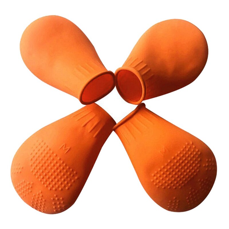 Huisdier Rubber Laarzen Sokken Voet Cover Waterdichte Regen Schoenen Antislip Outdoor Puppies Multcolor Schoenen Pet Poot Protectors Pak van 4pcs: Orange / S