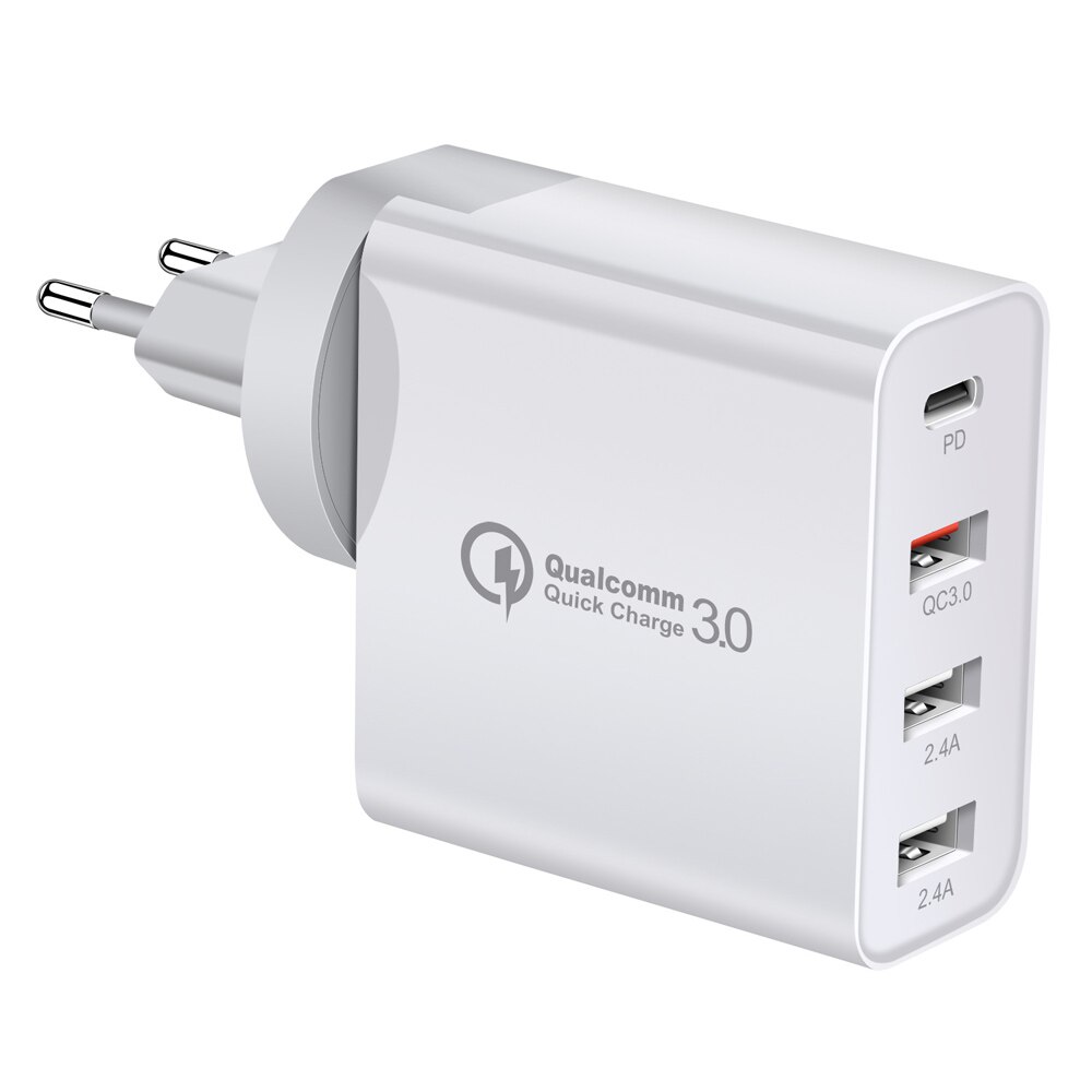 ILEPO-cargador de pared con carga rápida para móvil, Cargador USB tipo C de 48W, PD 3,0, para iPhone XS MAX 7 8 Huawei Samsung teléfono Xiaomi