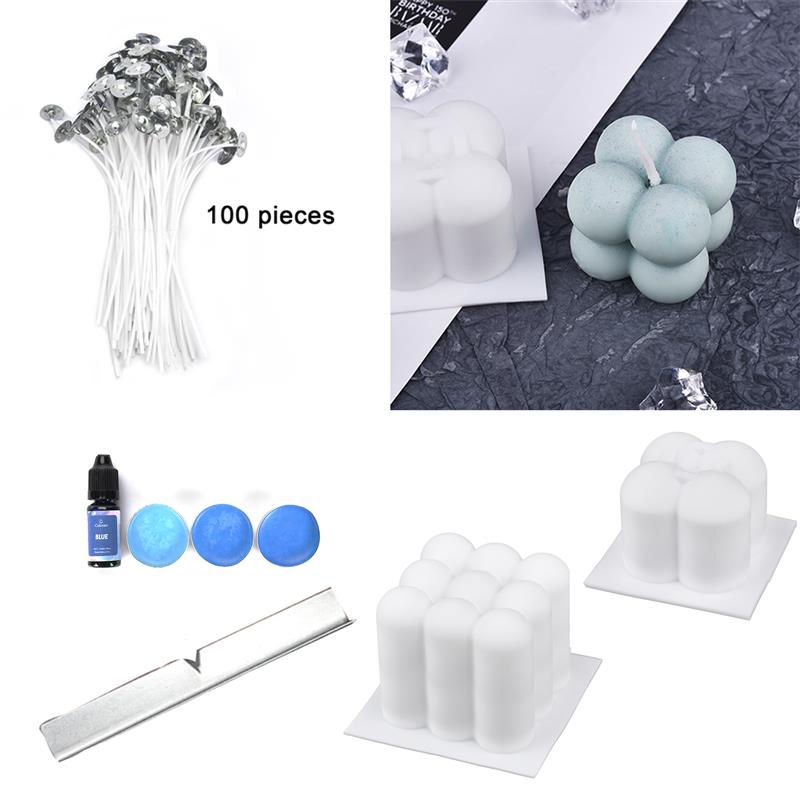 1 Set Candle Making Kit Wicks Sticker DIY Candle Fixator Craft Tools DIY Handmade Candle Set With Cotton Core Holder: 01