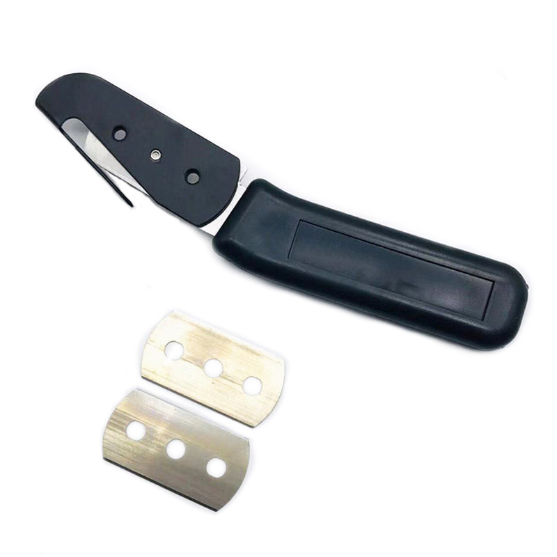 Cortador de revestimiento de cuchillo con respaldo de papel para envolver vinilo, pegatina de fibra de carbono para coche, herramienta cortadora de seguridad de vinilo con película para cuchillo: Negro