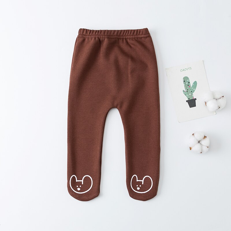 Mallas coreanas de estilo de dibujos animados para bebés, leggings: Marrón / 12 meses