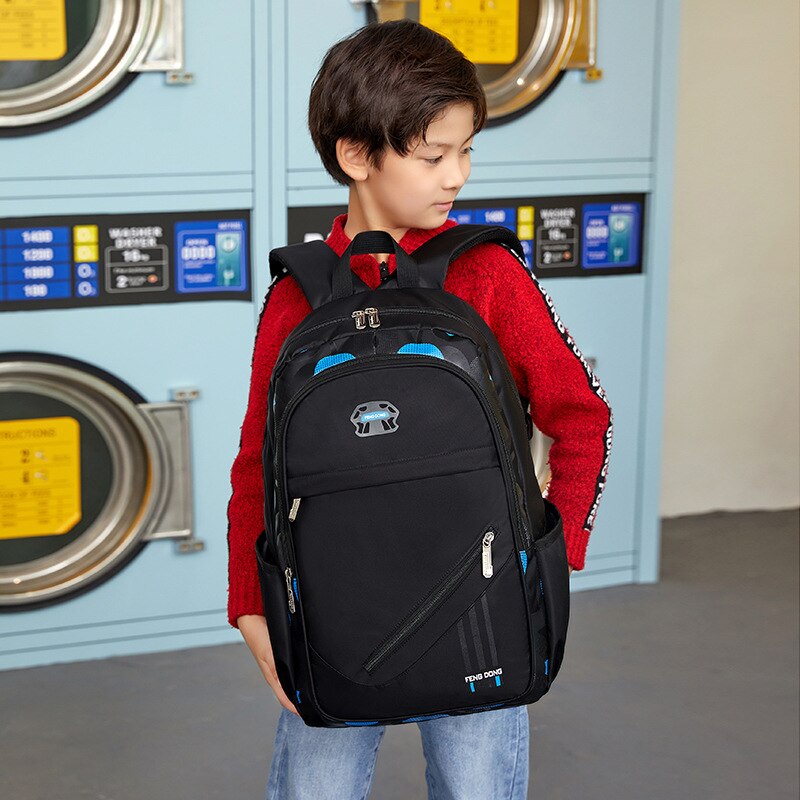 Novo 2 pçs crianças mochila de náilon à prova dwaterproof água com caneta caso escola primária junior high school sacos para adolescente meninos estudante