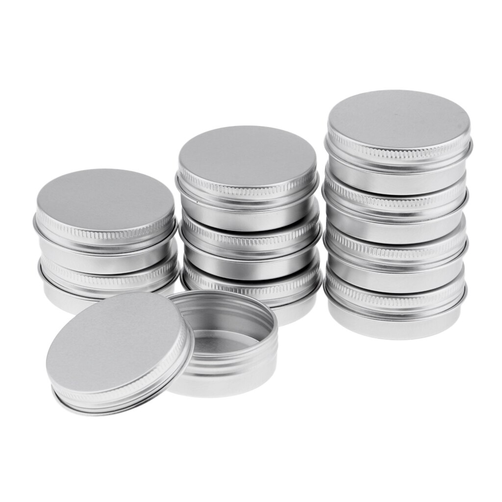 Aluminum Tin Jars, 1 Oz, 30 Ml Gram Jar, 10 Pieces, Cosmetic Jars