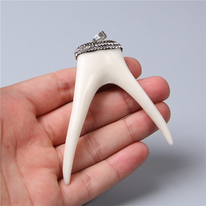 Vintage étnico touro crânio vaca osso pingente de dente crânio charme pingente para fazer jóias masculino feminino neckalce encontrando bravo guerreiro: 4