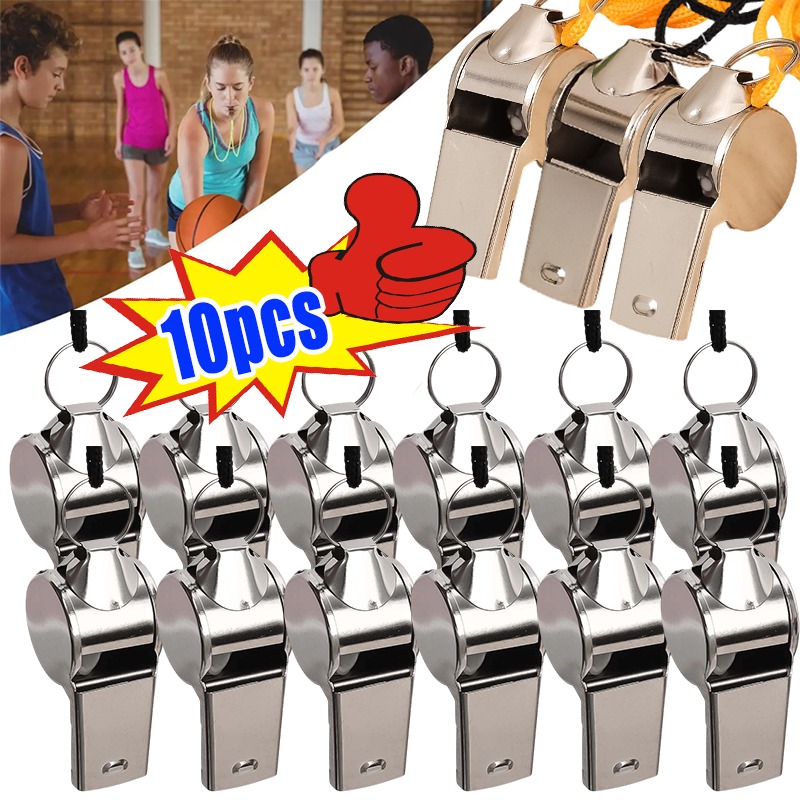 10/1pcs Whistle Sport Rugby Referee Stainless Steel Whistles Soccer Football Basketball Party Training School Cheerleading Tools
