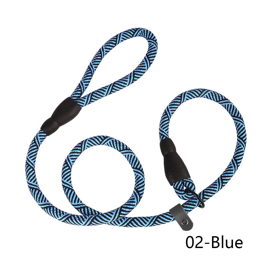 Durable Dog Slip Rope Nylon Leash Adjustable Loop Collar Comfortable Leash Supports The Strongest Pulling Large Medium Dogs: Blue-P chain