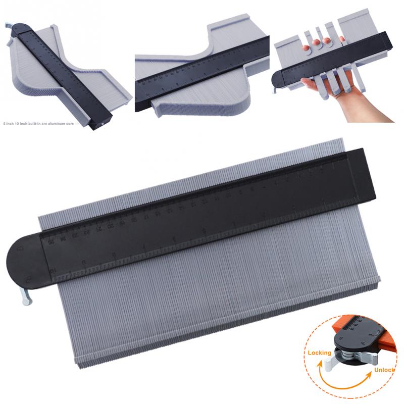 5/10inch Edge Shaping Gauge Profile Tool Multifunction Shape Duplicator Self Lock Wood Measure Ruler for DIY Handyman