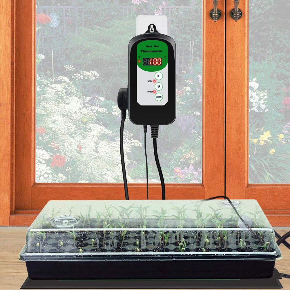 Digitale Screen Thermostaat Controller Met Een Temperatuur Naald 20-42 Celsius Voor Zaadkieming Reptielen Brouwen De Warmte Mat