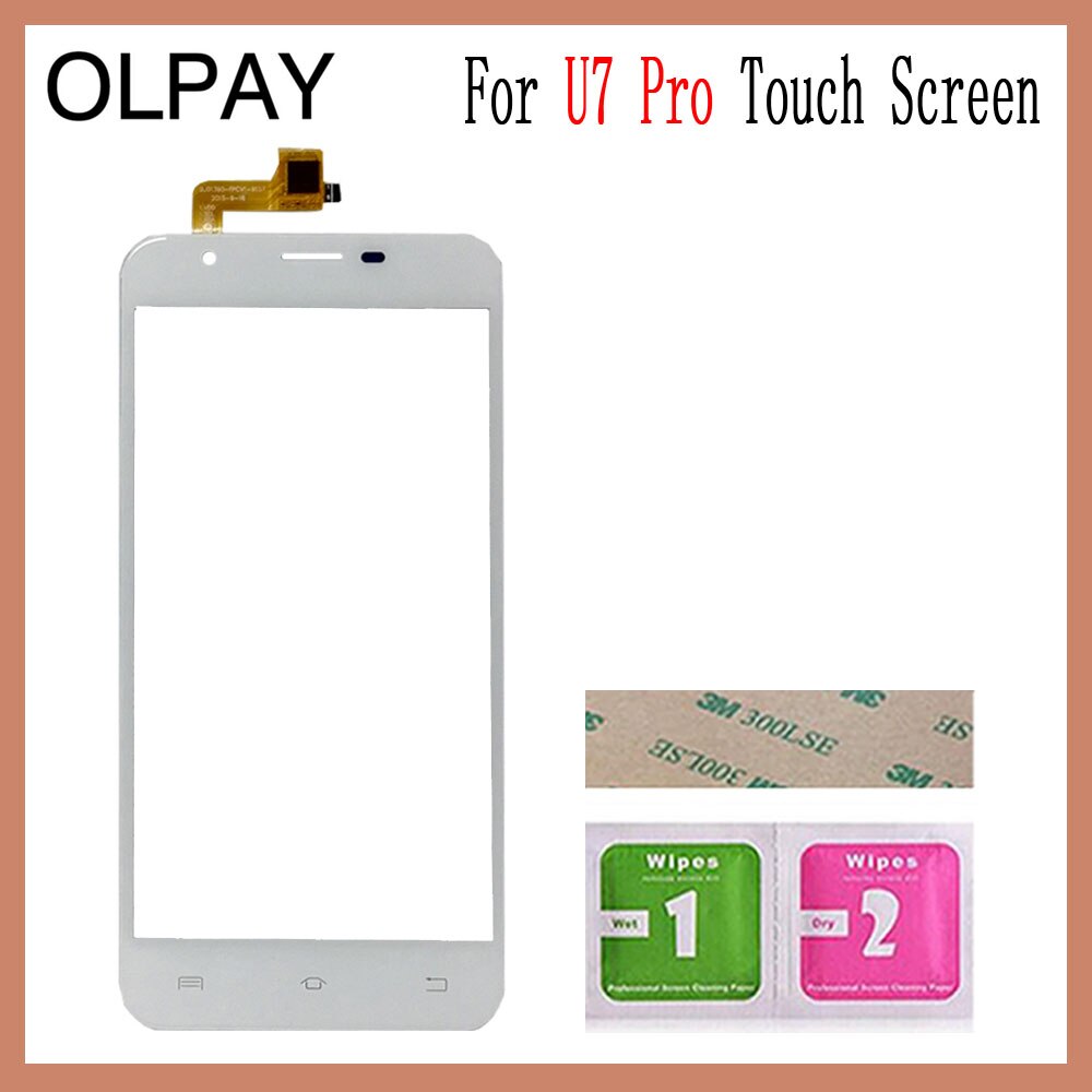 OLPAY 5.5 inch For Oukitel U7 Pro Touch Screen Digitizer Panel Front Outer Front Glass Lens Sensor Free Adhesive+Wipes