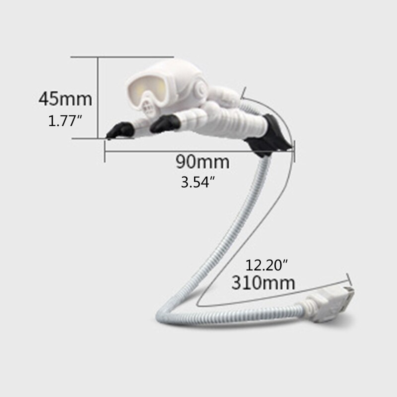 Astronaute plongeur LED veilleuse mignon lampe USB Protection des yeux clavier Lampara exotique Led Portable lumières enfants
