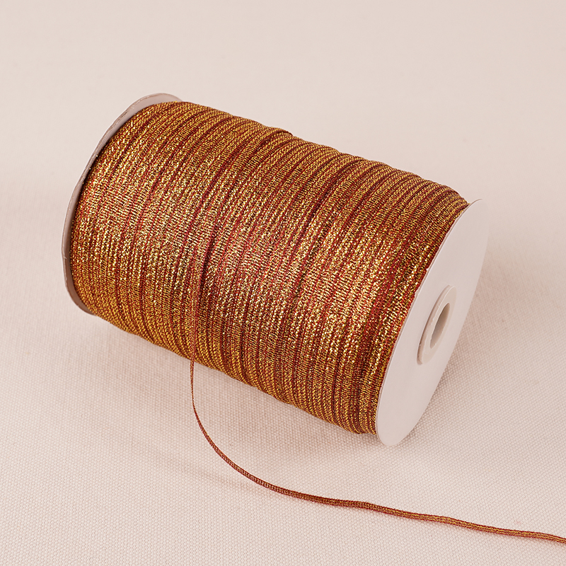 Cinta de raso de seda con purpurina dorada y plateada, 10 metros, 3mm, decoración para , hogar, boda, , Navidad, Halloween, Material DIY: Cobre