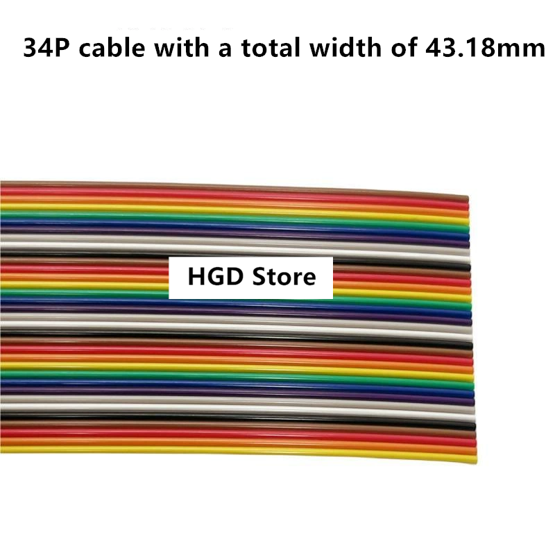 1m färgade bandkabelavstånd 1.27mm regnbågsfärgade dupont-trådar idc-anslutningskabel 6/8/9/10/12/16/20/40/50/60-64p: Svart