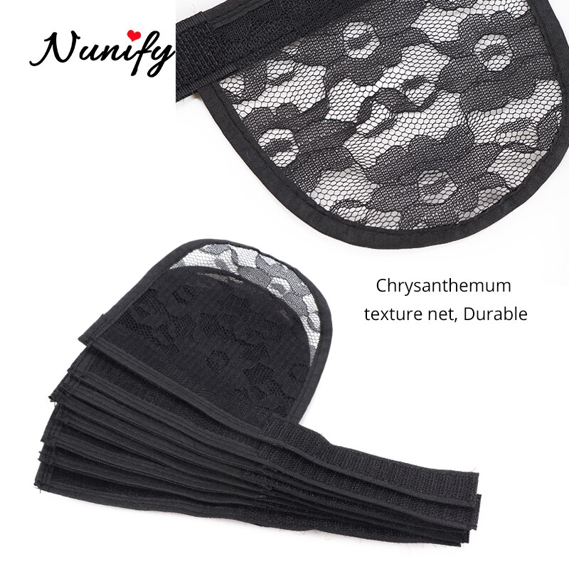 Nunify-coletas negras y Beige para hacer coletas, accesorios para Pontail, Red para el cabello Diy, para hacer coletas, gorros para peluca Afro