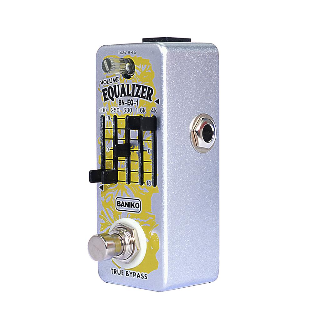 BANIKO EQ5 Pedal de efecto ecualizador de guitarra, 5 bandas EQ, carcasa totalmente de Metal, verdadero Bypass, el Pedal EQ más pequeño del mundo