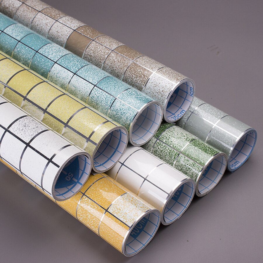 Kitchen Anti-oil Wall Sticker Mosaic Vinyl Stickers Muraux Bathroom Tile Waterproof Decorative Film Furniture PVC Stickers Decor