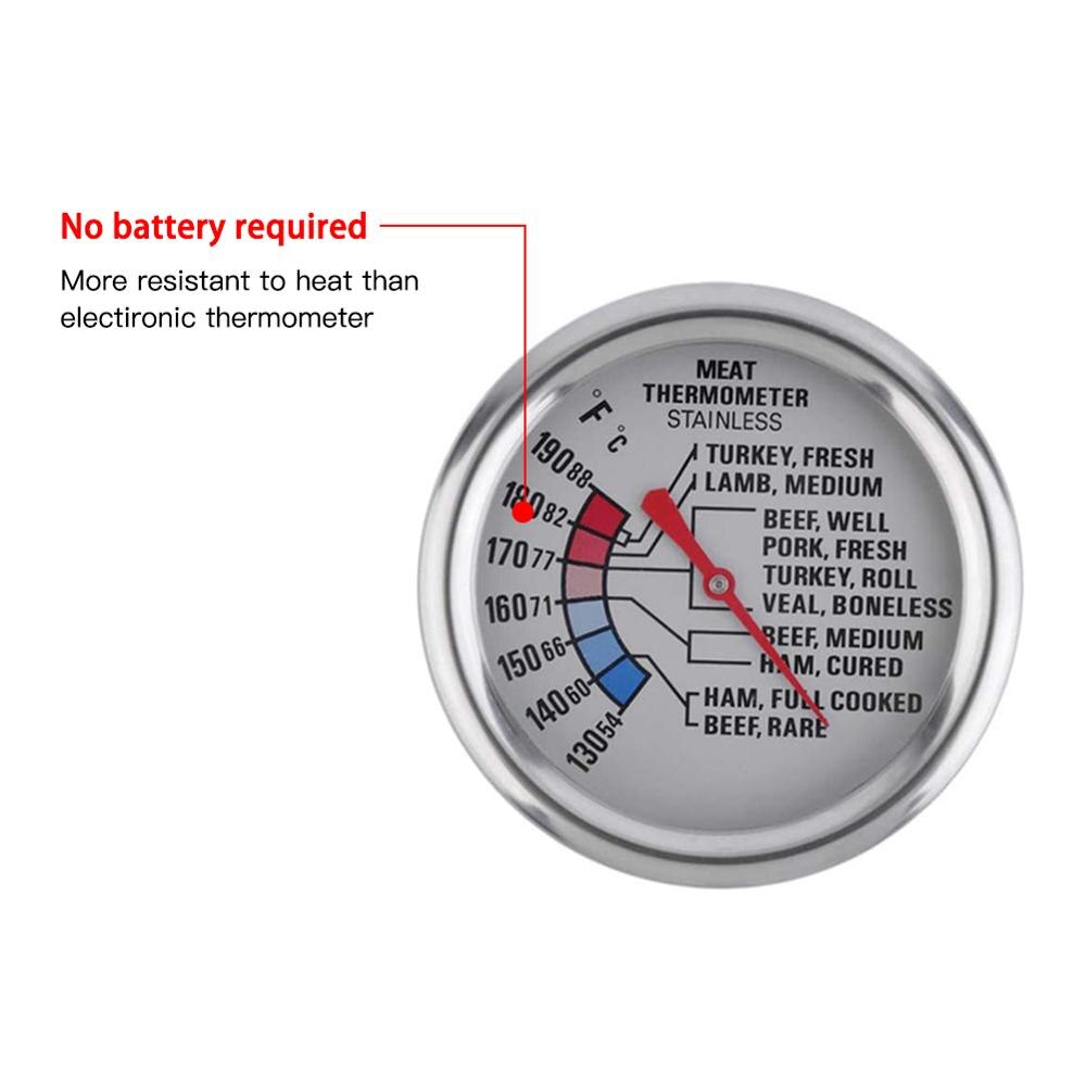 Meat Thermometer Meat Probe Kitchen Oven Barbecue Grill Thermometers Food Temperature Meter Gauge Smokehouse Thermometer