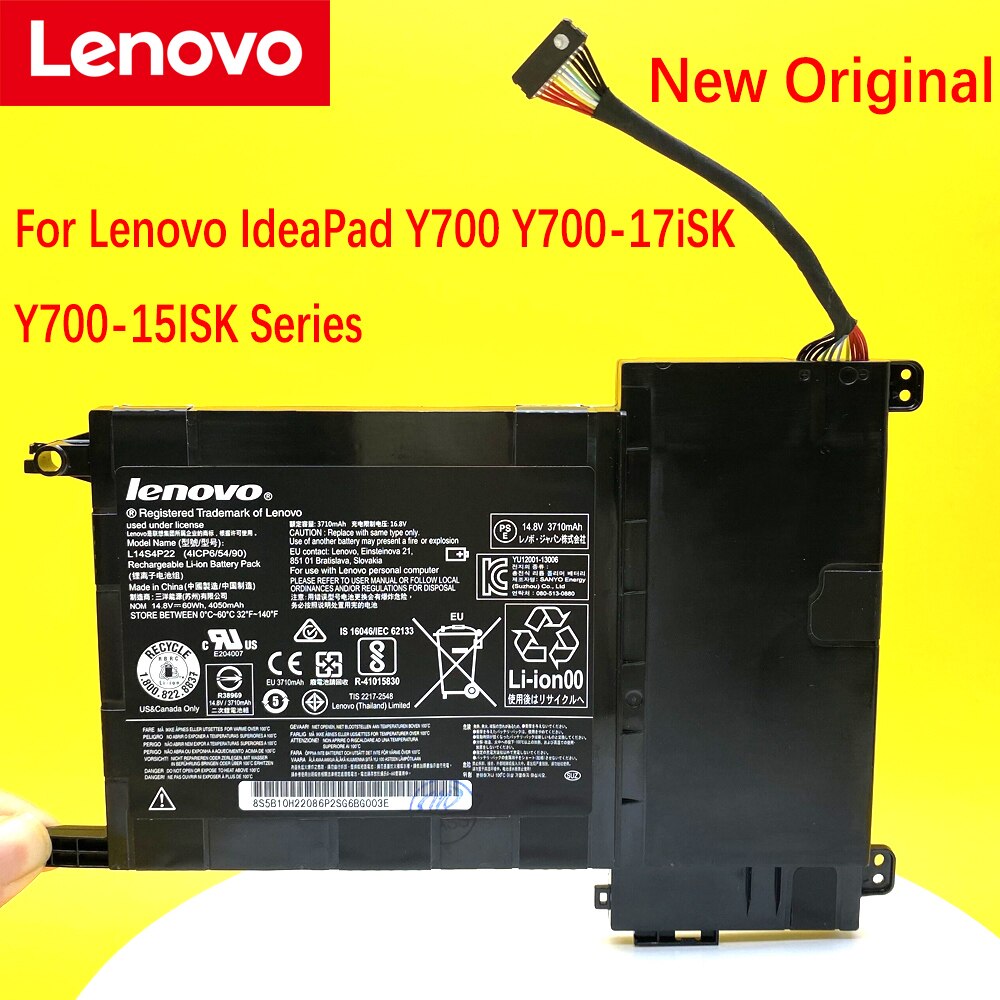 Lenovo IdeaPad Y700 Y700-17iSK serie Y700-15ISK 5B10H22084 L14M4P23 L14S4P22 14,8 V 60wh Original 4050mAh batería del ordenador portátil