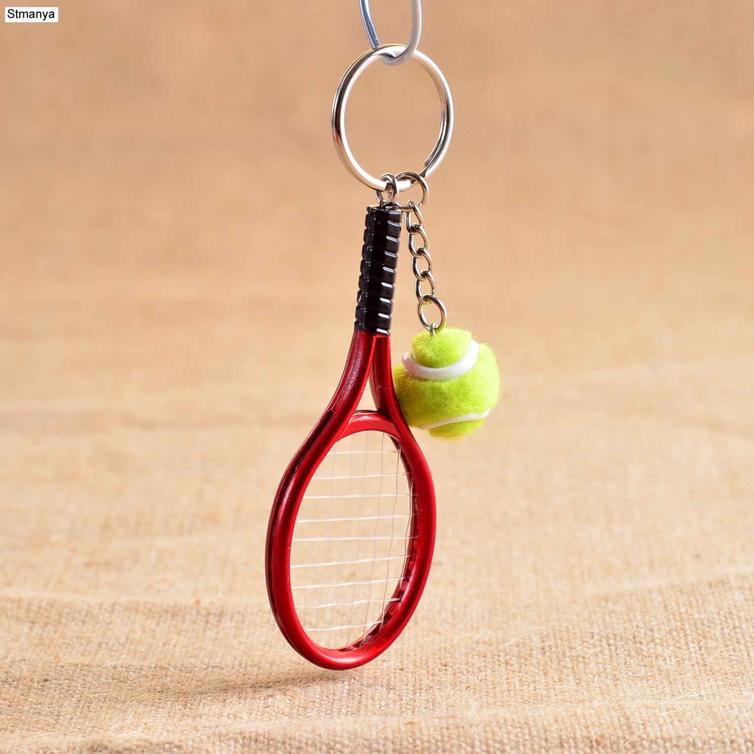 Leuke Sport Mini Tennisracket Hanger Sleutelhanger Sleutelhanger Key Chain Ring Finder Holer Accessoires Voor Tiener Fan #1-17162