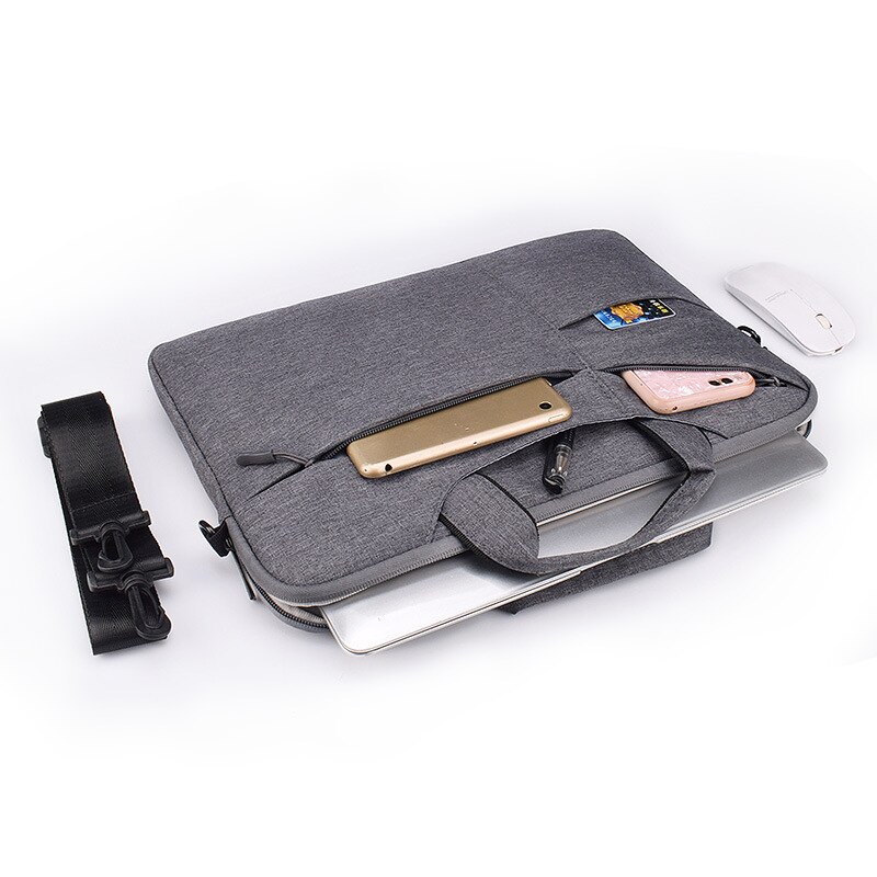 Men's Women's Shockproof Briefcase Laptop Bag Documents Cell Phone Storage Shoulder Tote Crossbody Travel Office Business Pouch