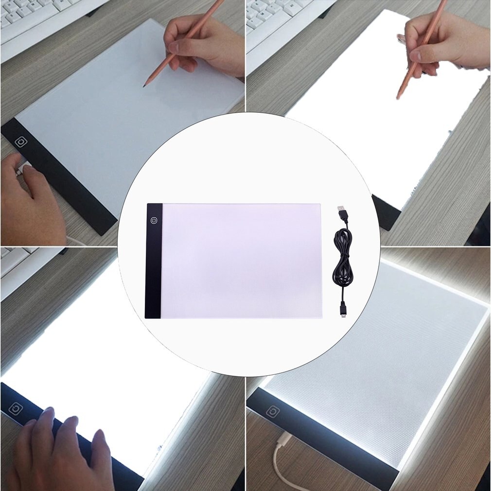 Draagbare LED-lichttafel – 35x26 Cm, Ultradun, Met 3 Kleurtemperaturen, 6 Helderheidsniveaus, Oplaadbaar Via USB